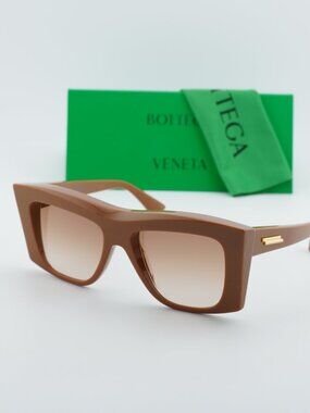 Bottega Veneta BV1270S 003 Geometric Women Sunglasses - Brown / Brown Gradient